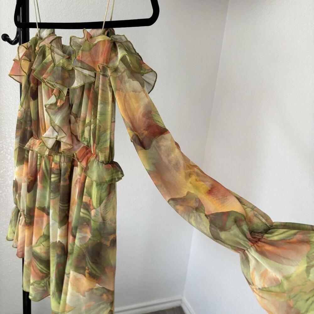 Zara Floral Ruffle Mini Dress - Picture 4 of 10